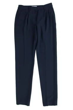 Navy Tapered Trousers With Angled Lapel Blazer Set