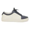 Navy two-tone leather and rubber low-top CC sneakers