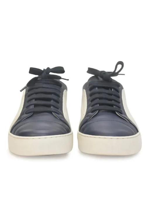 Navy two-tone leather and rubber low-top CC sneakers