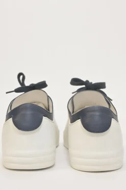 Navy two-tone leather and rubber low-top CC sneakers
