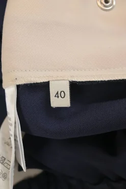 Navy wool-blend pull-on high-rise snap-leg track pants