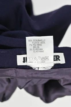 Navy wool-blend single breasted notch lapel blazer and straight-leg tailored trouser set
