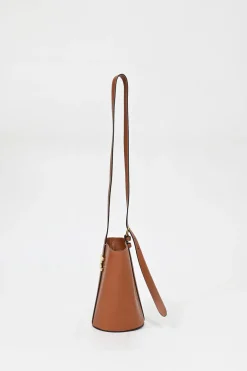 Neutral calfskin leather Bucket Triomphe bucket bag with adjustable shoulder strap