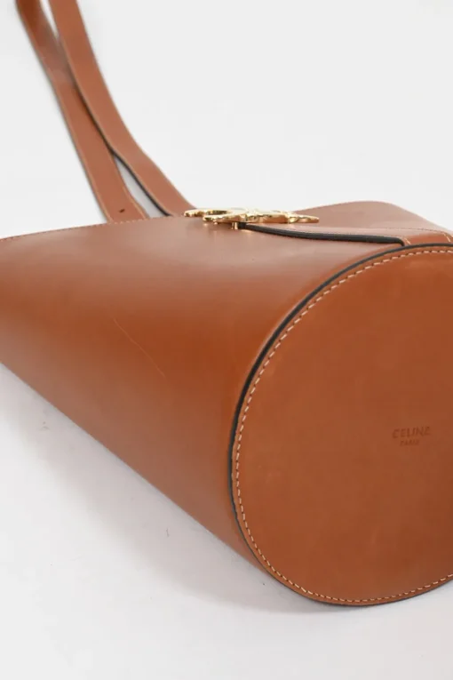 Neutral calfskin leather Bucket Triomphe bucket bag with adjustable shoulder strap