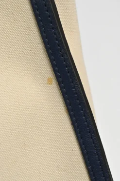 Neutral canvas and leather Peekaboo Iconic satchel with turnlock fastening and detachable shoulder strap