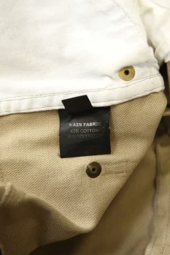 Neutral cotton-blend canvas high-waisted wide-leg utility pants