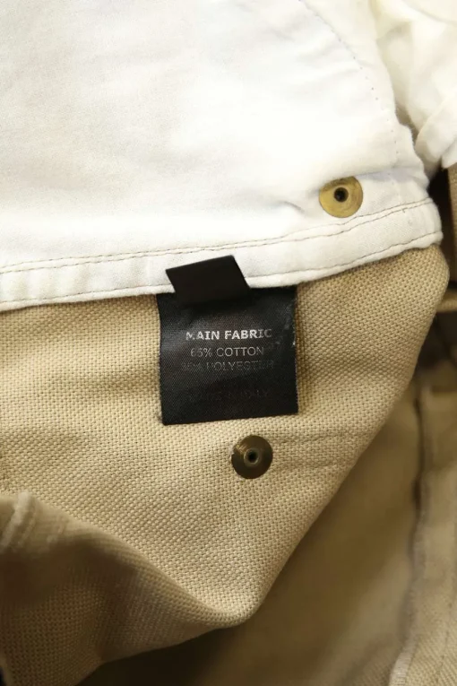 Neutral cotton-blend canvas high-waisted wide-leg utility pants