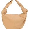 Neutral leather Double Knot shoulder bag