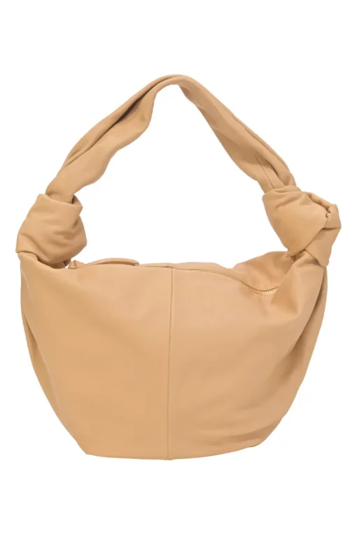 Neutral leather Double Knot shoulder bag