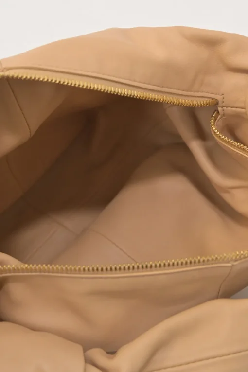 Neutral leather Double Knot shoulder bag