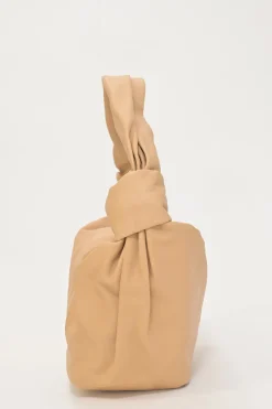 Neutral leather Double Knot shoulder bag