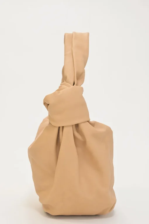 Neutral leather Double Knot shoulder bag