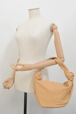 Neutral leather Double Knot shoulder bag