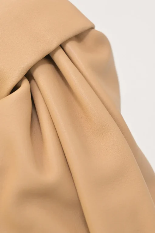 Neutral leather Double Knot shoulder bag