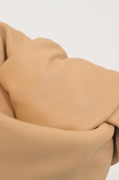 Neutral leather Double Knot shoulder bag