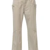 Neutral washed cotton denim Hotta mid-rise cropped straight-leg jeans with split cuffs