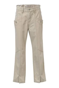 Neutral washed cotton denim Hotta mid-rise cropped straight-leg jeans with split cuffs