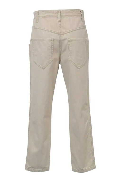 Neutral washed cotton denim Hotta mid-rise cropped straight-leg jeans with split cuffs