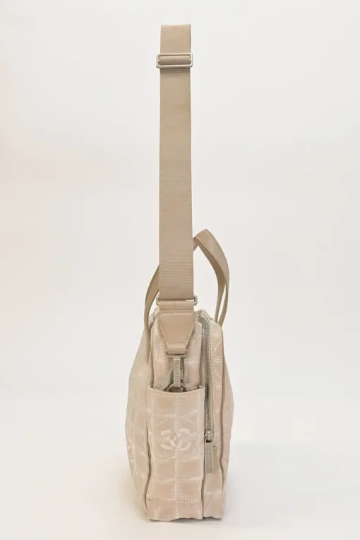 New Travel Line blush Coco Mark jacquard satchel with detachable shoulder strap