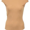 Nude polyamide-blend stretch jersey jewel neck second skin cap sleeve bodysuit