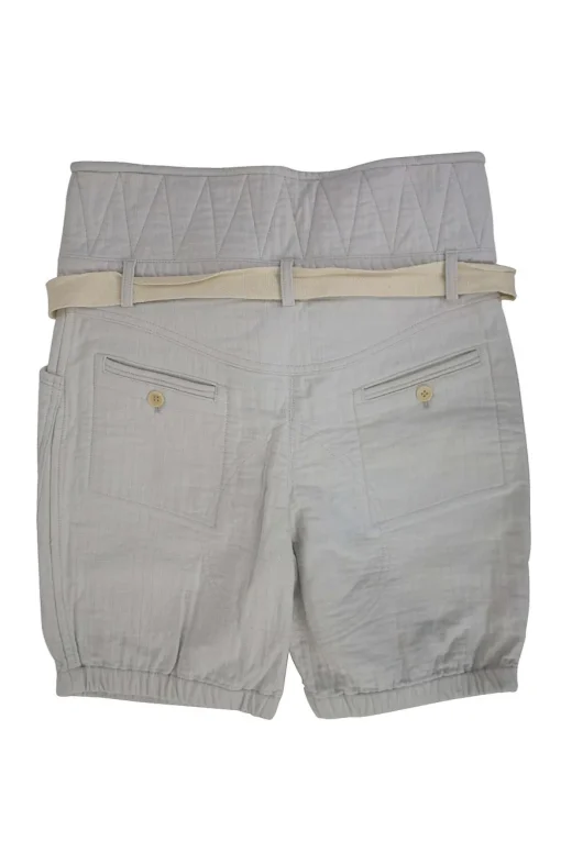 off white long cargo shorts with belt