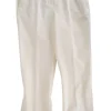 Off-white mid-waist tapered dress pants with slits at hem