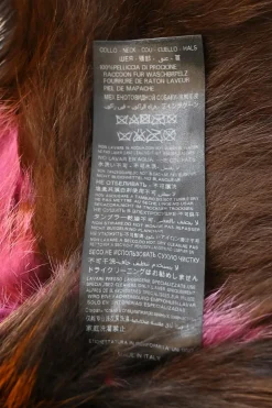 Olive cotton hooded parka with multi-colour fox fur collar and lining