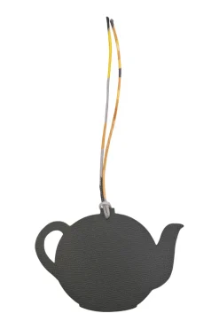 Olive grained leather and silk large teapot bag charm and key holder