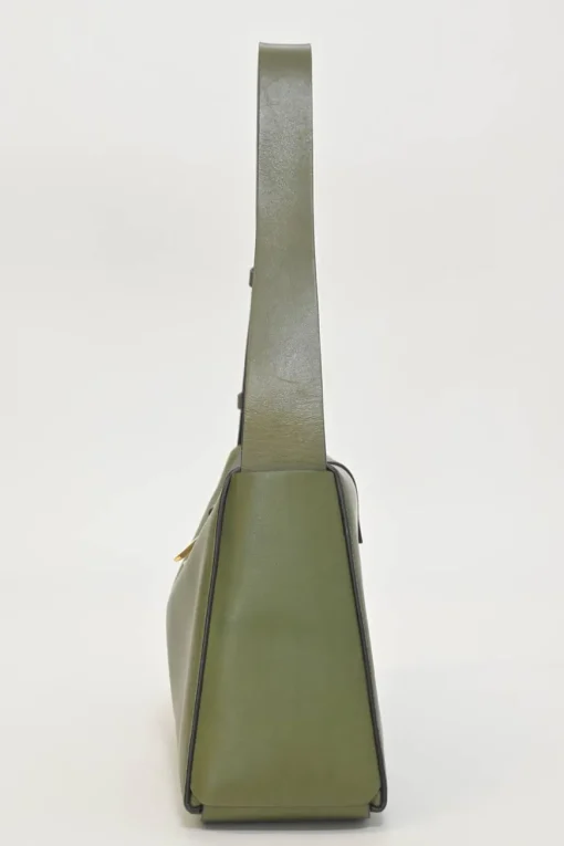 Olive green box calf calf leather 2020 Trifolio shoulder bag