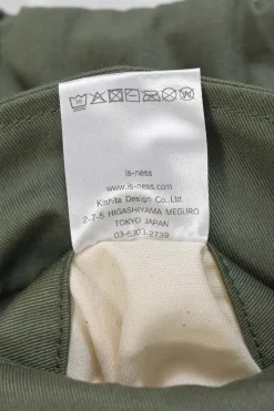 Olive green cotton gabardine relaxed tuck pleat straight-leg chinos with drawstring waist