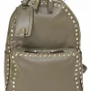 Olive green leather Rockstud backpack