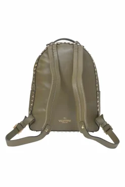 Olive green leather Rockstud backpack