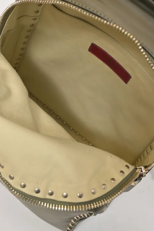 Olive green leather Rockstud backpack