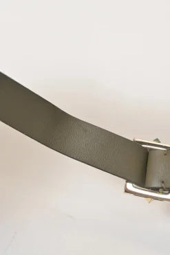 Olive green leather Rockstud backpack