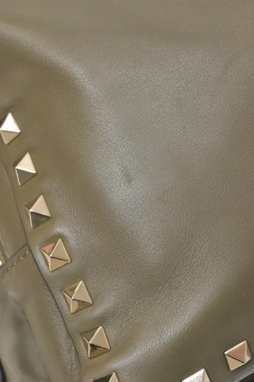 Olive green leather Rockstud backpack