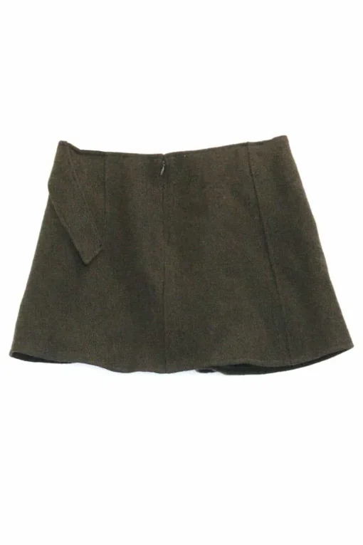 olive green mini skirt