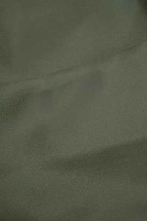 Olive green silk button-loop slip-style jumpsuit