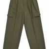 Olive polyester-blend Maesa wide-leg pleated cargo pants