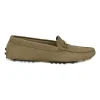Olive suede and rubber Gommino loafers