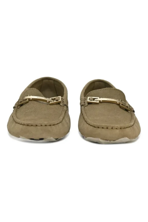 Olive suede and rubber Gommino loafers