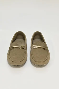 Olive suede and rubber Gommino loafers