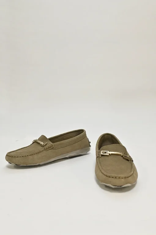 Olive suede and rubber Gommino loafers