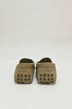 Olive suede and rubber Gommino loafers