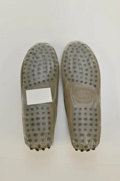 Olive suede and rubber Gommino loafers