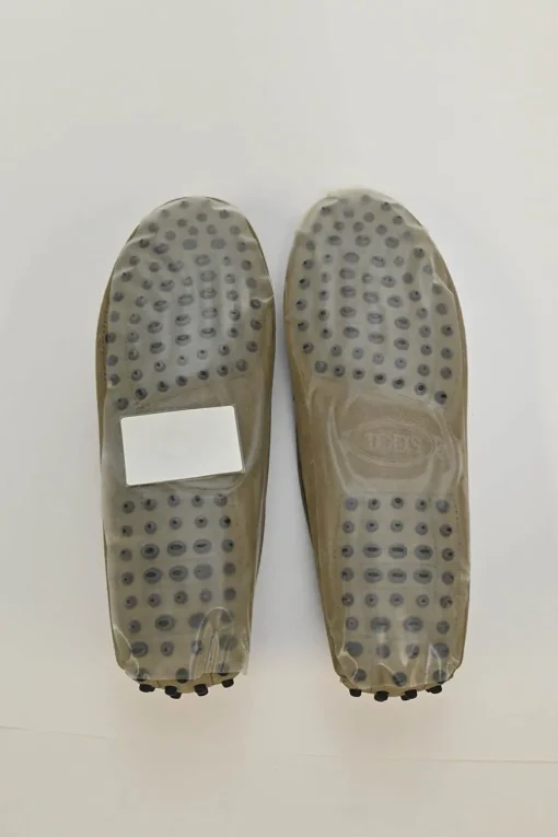 Olive suede and rubber Gommino loafers