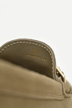 Olive suede and rubber Gommino loafers
