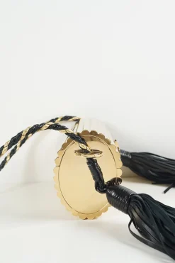 'Opium' Gold Perspex Tassel Minaudière Box Bag