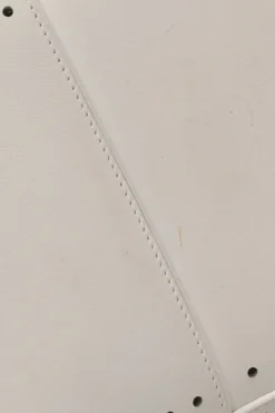 Optic white laser-cut leather Angèle 32 shopper tote