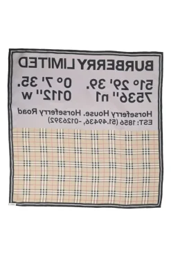 Orange and grey vintage check and Horseferry print reversible scarf