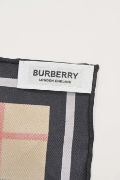 Orange and grey vintage check and Horseferry print reversible scarf